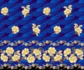 Flower BORDER on blue Royalty Free Stock Photo