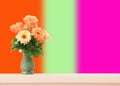 Flower bouquet with abstract color blurred background Royalty Free Stock Photo
