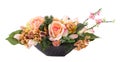 Flower bouquet in black ceramic pot Royalty Free Stock Photo