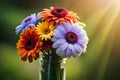 Flower bouquet of colorful Canada's Calgary, Alberta Ai Generated
