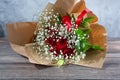 flower bouquet of dozen red roses