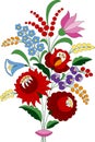 Flower bouquet embroidery folk pattern Royalty Free Stock Photo