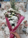 flower bouquet with florish bed cover