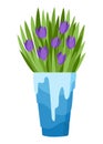 Flower bouquet icon. Cartoon blooming bunch of plants for vase or pots. Colorful meadow greenery, garden flowers. Vector