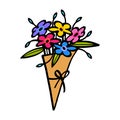 Flower bouquet illustration on white background