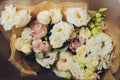 A flower bouquet with a lot of a different flowers. Royalty Free Stock Photo