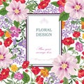 Flower bouquet pattern. Floral wallpaper. Flourish greeting card Royalty Free Stock Photo