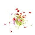 Flower Bouquet. Realistic 3D Render. Isolated On White Background