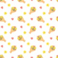 Flower bouquet seamless pattern with pink tulip and yellow daffodil. Vector spring illustration background Royalty Free Stock Photo