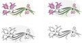 Flower bouquet set of cliparts (vector)