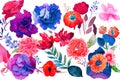 Flower bouquet set watercolor pieces of artwork design