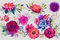 Flower bouquet set watercolor pieces of artwork design