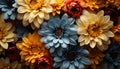 Flower bouquet, vibrant colors, freshness, beauty in nature, floral pattern generated by AI
