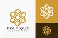 Flower Boutique Fashion Logo Vector Design. Abstract emblem, designs concept, logos, logotype element for template Royalty Free Stock Photo
