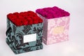 Flower box intended for home decor, weddings, anniversaries, birthdays and other celebrations. Red roses