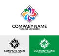 Flower Brand Flat Color Logo Template Royalty Free Stock Photo