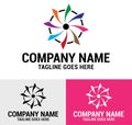 Flower Brand Flat Color Logo Template Royalty Free Stock Photo
