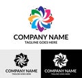 Flower Brand Flat Color Logo Template Royalty Free Stock Photo