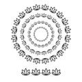 Flower brushs patterns in a circle line black shape design vector graphic