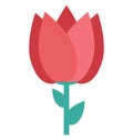 Flower, Bud Color Isolated Vector Icon Royalty Free Stock Photo