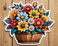 Flower bunch decoration bouquet decal sticker natural flowers