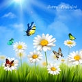 Flower With Butterfly Background Royalty Free Stock Photo