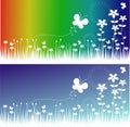 Flower and butterfly banners