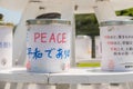 Flower Candle message stand at Hiroshima Peace Memorial park