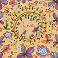 Flower card seamless pattern