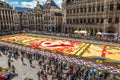 Flower carpet in Grand place Brussels Belgium 2016 Royalty Free Stock Photo