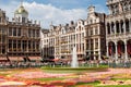 Flower carpet on Grande Place in Brussels Royalty Free Stock Photo