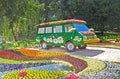 Flower cars exhibition at Spivoche Pole in Kyiv, Ukraine