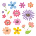 Flower Cartoon Cute Color Icon Vector