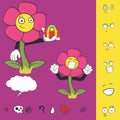 Flower cartoon expressions collection set8