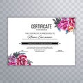 Flower certificate template for achievements graduation diploma design Royalty Free Stock Photo