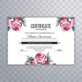 Flower certificate template for achievements graduation diploma design Royalty Free Stock Photo