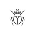 Flower chafer beetle line icon