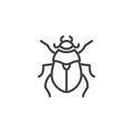 Flower chafer beetle line icon