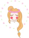 Flower chaplet girl face Royalty Free Stock Photo