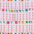 Flower Chinese knot hang line seamless pattern