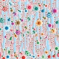 Flower Chinese sticker seamless pattern