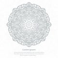 Flower circular background. Mandala. Stylized lace ornament. Indian floral ornament. Beautiful lacy white tablecloth, doily.