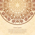Flower circular background. A stylized drawing. Mandala. Stylized lace ornament. Indian floral ornament. Royalty Free Stock Photo