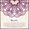 Flower circular background. A stylized drawing. Mandala. Stylized lace ornament. Indian floral ornament.