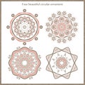 Flower circular background. A stylized drawing. Mandala. Stylized lace ornament. Indian floral ornament. Royalty Free Stock Photo