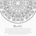 Flower circular background. A stylized drawing. Mandala. Stylized lace ornament. Indian floral ornament.