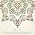 Flower circular background. A stylized drawing. Mandala. Stylized lace ornament. Indian floral ornament. Royalty Free Stock Photo