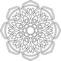 Flower Circular Mandala Design Experiences Coloring book mandala page Royalty Free Stock Photo