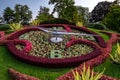 Flower Clock at Geneva Switzerland\'s lakefront during summer period