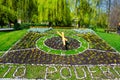 flower clock is one of the most important symbols of czech town podebrady....IMAGE Royalty Free Stock Photo